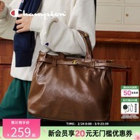 Champion冠军26春季新款托特包单肩手提斜跨三用大容量复古通勤女 棕色
