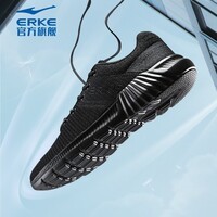 鸿星尔克男鞋运动鞋子男士跑步鞋秋季网面透气轻便软底休闲跑鞋舒适鞋子男 正黑-3065 41