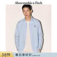 Abercrombie & Fitch【经典老钱风】小麋鹿图案美式通勤长袖衬衫25秋男装125-5292 蓝色 M (180/100A)