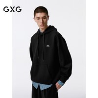 GXG男装简约连帽卫衣男士24年秋季新品 黑色 180/XL