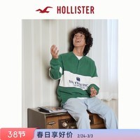 HOLLISTER美式25秋冬毛圈布亨利领卫衣男装322-5197 绿色 M (180/100A)