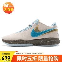 耐克（NIKE）男子 LeBron 20秋款减震耐磨篮球鞋 DV9089-801 灰蓝 40