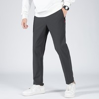 真维斯户外运动夏季男士直筒休闲裤青少年纯色裤装 灰色 XL