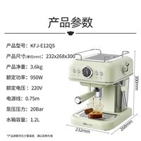 小熊（Bear）咖啡机家用意式泵压式20Bar高压喷射蒸汽打奶泡浓缩咖啡粉/胶囊 KFJ-E12Q5