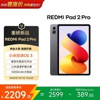 小米（MI）REDMI Pad 2 Pro 柔光版 平板电脑 12.1英寸 2.5K 骁龙7s平台 学生儿童学习机 12G+256G 深灰色
