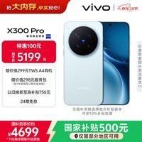 vivo X300 Pro 12GB+256GB 自在蓝 蔡司2亿APO超级长焦 蓝图影像双芯 5年持久流畅OriginOS 6 AI手机