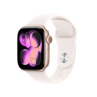 Apple/苹果 Watch S11 智能手表42毫米玫瑰金色铝金属表壳淡桃粉色运动型表带M/L 【GPS版】移动补贴