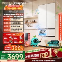 海信【大薄荷2.0】509法式多门冰箱自动制冰双系统主动除菌超薄零嵌新一级BCD-509E5SFZSD白国家补贴