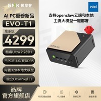 极摩客GMK EVO-T1全新酷睿UItra9 285H AI PC游戏设计电脑迷你主机外接独显本地部署Deepseek 准系统（限时补贴）