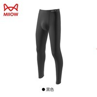 猫人（MiiOW）秋衣秋裤男保暖裤男士秋冬季保暖内衣男打底裤棉毛裤线裤 黑色 XL 【建议120-140斤】