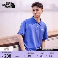 北面（The North Face）【都市经典款】POLO衫男短袖T恤休闲半袖舒适透气25春夏上新|87UX 6IF/蓝色 L /175