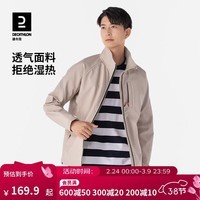 迪卡侬男加绒摇粒绒户外防风软壳夹克ODT1(23新)浅白垩灰L 4772110