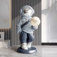 贝汉美（BHM）轻奢宇航员太空人落地摆件大件客厅电视柜装饰品乔迁之喜搬家礼物 灰蓝色