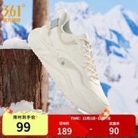 361°云舒3.0女鞋冬季加绒保暖鞋学生运动休闲鞋软底皮革面老爹鞋子女 【加绒】羽毛白/燕麦奶 38