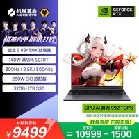 机械革命【国家补贴】蛟龙16Pro 2025 16英寸游戏电竞笔记本电脑(R9-8945HX 32G 1T RTX5070Ti 300HZ灰)