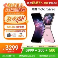 摩托罗拉  【内存涨价，早买就是赚了】联想moto Razr 60 第6代折叠屏 自由悬停拍 12+512马卡龙粉