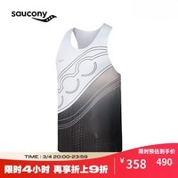 Saucony索康尼Soul runner单层背心春夏运动背心男 净灰咖色渐变印花 S
