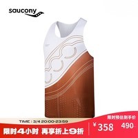 Saucony索康尼Soul runner单层背心春夏运动背心男 姜饼橙渐变印花 S