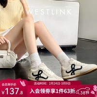 西遇复古德训鞋女2025新款春夏爆款美式百搭运动鞋轻便休闲鞋 米白 预售20天 37 (235)