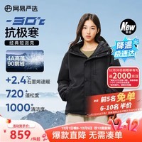 网易严选中国大鹅x燕云联名款地表强温90白鹅绒短款派克羽绒服-30℃抗寒 A款25秋冬-润泽黑 M