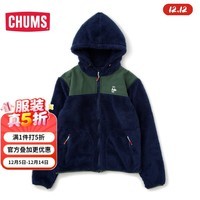 CHUMS洽洽鸟户外连帽抓绒外套男女款休闲运动保暖抓绒衣CH04-1245 CH04-1245-N065 M/170