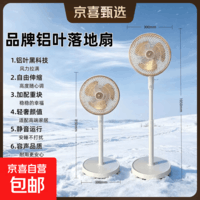 容声电风扇落地扇家用空气循环扇轻奢铝叶可伸缩宿舍摇头落地式电扇节能立式大风力工业扇 轻音强风落地扇【3C认证】 胶叶轻音版【风大音轻 自由伸缩】