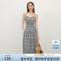 范思蓝恩重工刺绣格纹吊带连衣裙女夏季2025新款气质修身裙子2538 黑白格 XS