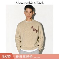 Abercrombie & Fitch【经典LOGO】美式绒感套头毛衣针织衫上衣25秋冬男装120-5181 卡其色 XL (180/116A)