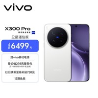 vivo X300 Pro 卫星通信版 16GB+512GB 简单白 蔡司2亿APO超级长焦 蓝图影像双芯 拍照 AI手机