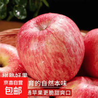 京喜加正宗山东红富士苹果脆甜可口好吃不贵整箱发货生鲜水果丑苹果超市 中果70-75mm 1斤【含箱】净重0.6斤 京东快递-更快更好