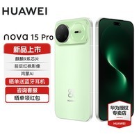华为nova 15 Pro 新品手机上市 麒麟9系芯片 前后红枫影像 鸿蒙AI 华为手机nova14pro升级版 官方正品 带感绿 512GB【昆仑玻璃】 官方标配