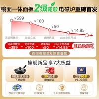 美的（Midea）电磁炉家用连续猛火电陶炉二级能效电磁灶电池炉电炉一体微晶面板爆炒炒菜定时火锅炉MC-E22B205