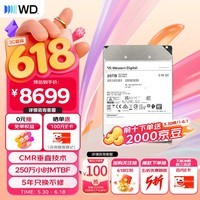西部数据(WD)20TB企业级氦气机械硬盘HC555 SATA 7200转512MB CMR垂直 服务器硬盘 3.5英寸WUH722020CLE6L4