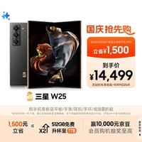 三星Samsung 心系天下 W25 AI手机 超大屏超轻薄 2亿像素 新一代Bixby 折叠屏手机 16GB+512GB 陶瓷黑