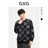 GXG24年秋季新款圆领套头长袖卫衣 黑色 175/L