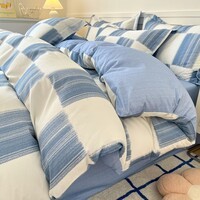 AIDLI 纯棉床上四件套40支纯棉 被套床单被罩床上用品双人全棉套件 简西 四件套 床单款 （被套200*230cm）