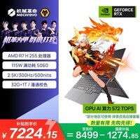 机械革命【国家补贴】翼龙15 Pro 2026 轻薄游戏笔记本电脑(R7 H 255  32G 1T RTX5060 2.5K 300Hz 99Wh灰)
