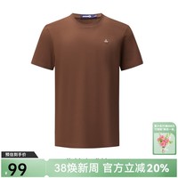 Navigare意大利小帆船【凉感】男士短袖圆领T恤夏季休闲简约基础体恤衫男 焦糖咖啡棕 【简标款】 L