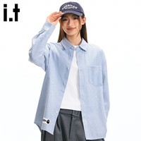 fingercroxxit衬衫男2026春季新款牛津纺条纹衬衣休闲百搭长袖男 蓝白条 L