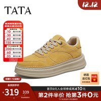 他她（TATA）2025秋商场同款舒适百搭休闲男鞋新款板鞋VQM01CM5 黄色 40