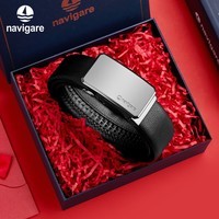 Navigare意大利小帆船皮带男士头层牛皮自动扣腰带男裤腰带礼盒送生日礼物