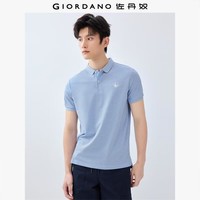 佐丹奴短袖Polo衫男夏季新款纯棉保罗衫刺绣商务翻领短袖上衣13015501 01蓝色(几何) M