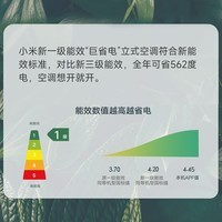 小米立式空调巨省电3匹新一级变频冷暖客厅温湿双控立式智能柜机节能空调KFR-72LW/N1A1 3匹 一级能效