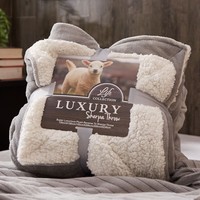 J.H.Longess 家纺 双层羊羔绒毯法兰绒素色柔软舒适盖毯毛毯 Wn.法兰羊羔毯-深空灰 150*200cm约2.5斤