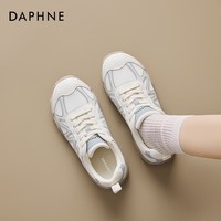 达芙妮厚底德训鞋女鞋2025新款夏季网面透气运动休闲鞋轻便阿甘鞋 米蓝色 37