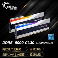 G.SKILL芝奇(G.SKILL)64GB(32Gx2)套装 DDR5 6000频率 台式机内存条-幻锋戟RGB灯条(科技银)/C30