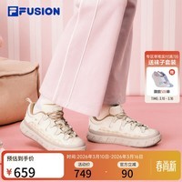 斐乐（FILA）FUSION斐乐潮牌女鞋甜筒鞋面包板鞋2026年新款厚底板鞋休闲鞋子 嫩绿色/牧草绿色-TM 36.5