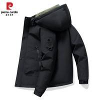 皮尔卡丹（pierre cardin）棉衣外套男士2025冬季新款休闲百搭纯色连帽情侣棉服上衣男装 黑色 3XL 【棉衣】