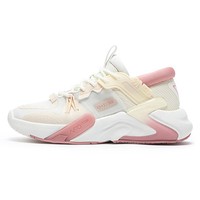 361°透气复古文化鞋休闲运动鞋女 羽毛白/蔷薇粉红-6705F 36
