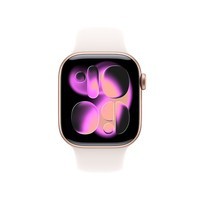 Apple/苹果 Watch S11 智能手表42毫米玫瑰金色铝金属表壳淡桃粉色运动型表带M/L 【GPS款】